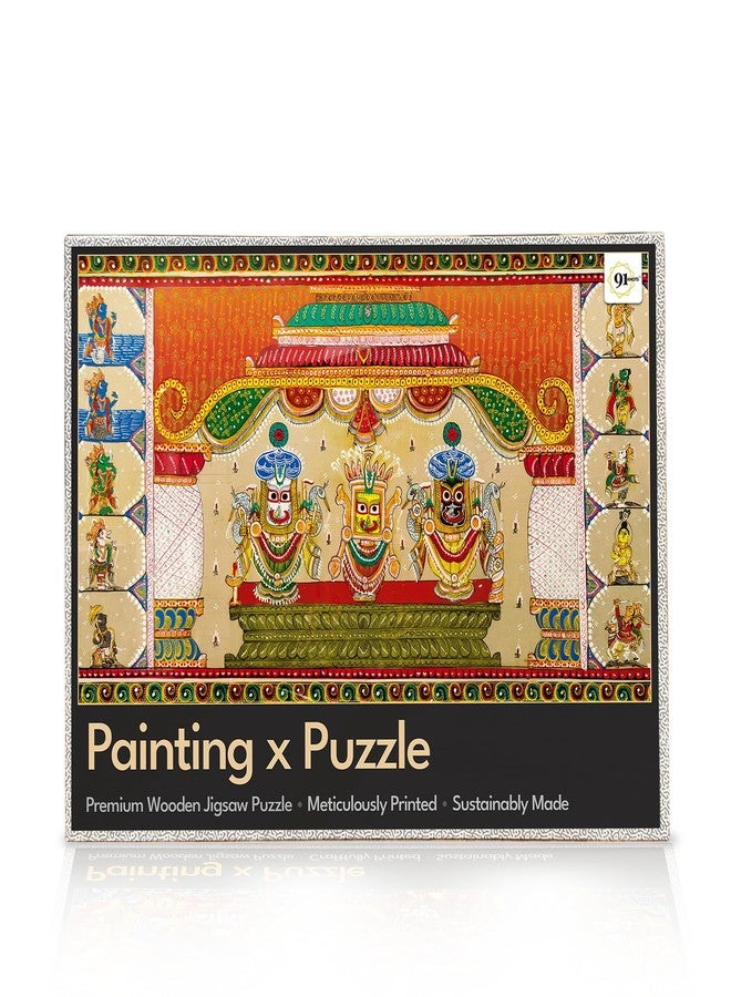 91knots 91 Knots | Lord Jagannath, Subhadra and Balabhadra 1000 Pieces Premium Wooden Jigsaw Puzzle for Adults and Kids 12+ Years | Painting Puzzle with Unique Cuts | Festival Gifts for Parents and Friends - Image 2